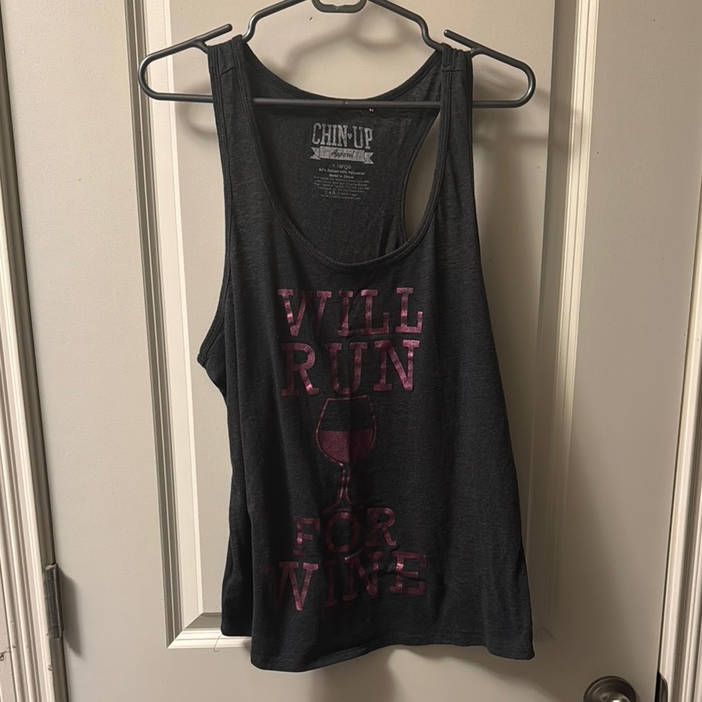 Chin Up Apparel Pink Graphic Relaxed Tank Top